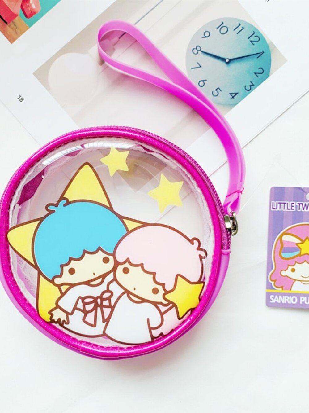 Sanrio Puroland Exclusive Little Twins Star Clear Coin Pouch Wristlet 2017